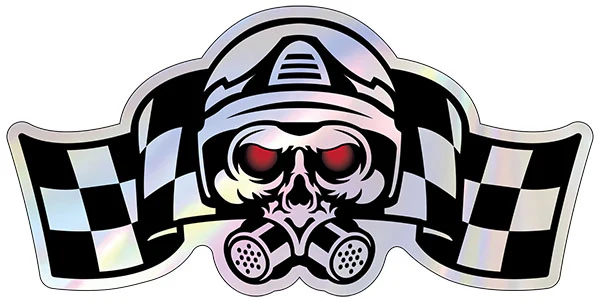 POL, Performance Online Die Cut Hologram Skull Sticker - Image 3
