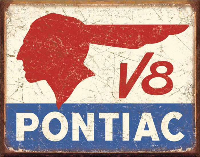 Pontiac V8 Metal Sign - Image 3