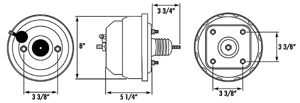 Power Brake Booster, 8" Dual Diaphragm, Chrome Plated - Image 4