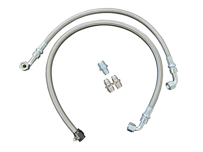 Power Steering Conversion Hose Kit for GM Gear Box, Braided Stainless - Image 4