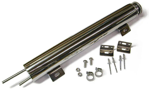 Radiator Overflow Tank, Polished Stainless Steel, with hardware - Image 2