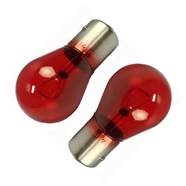 Red 1157 Tail Lamp Bulbs, 12 Volt, Pair - Image 3