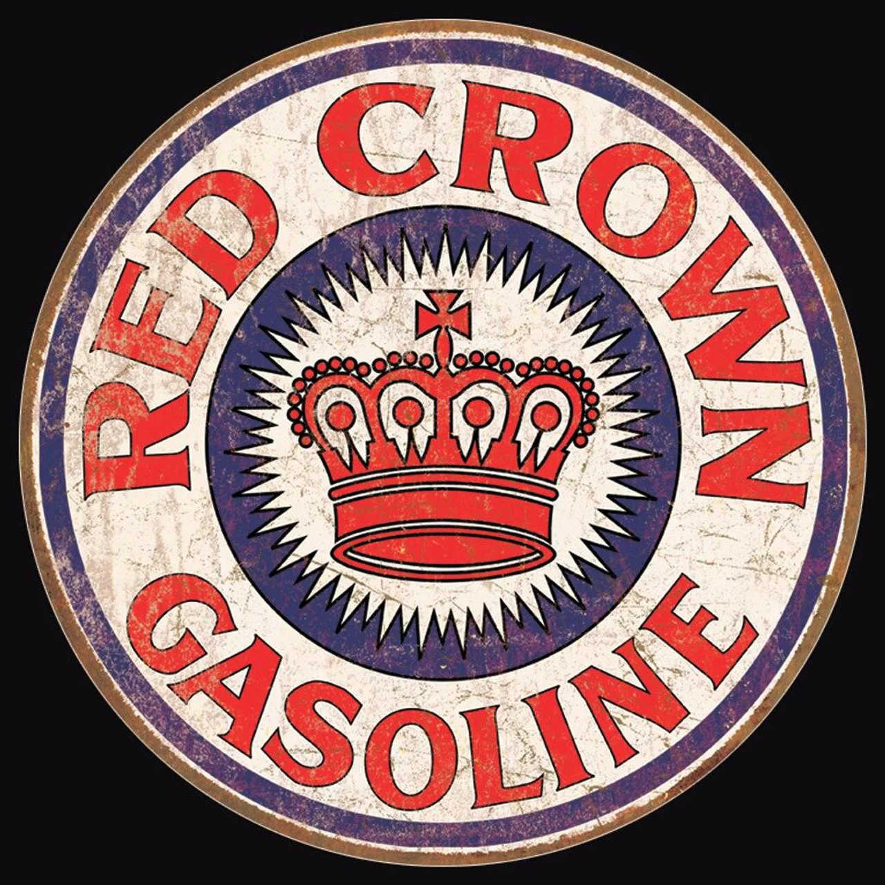 Red Crown Gasoline Aluminum Sign - Image 2
