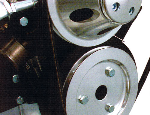 SMALL BLOCK CHEVY LONG WATER PUMP PULLEY, ALUMINUM 2 GROOVE - Image 4