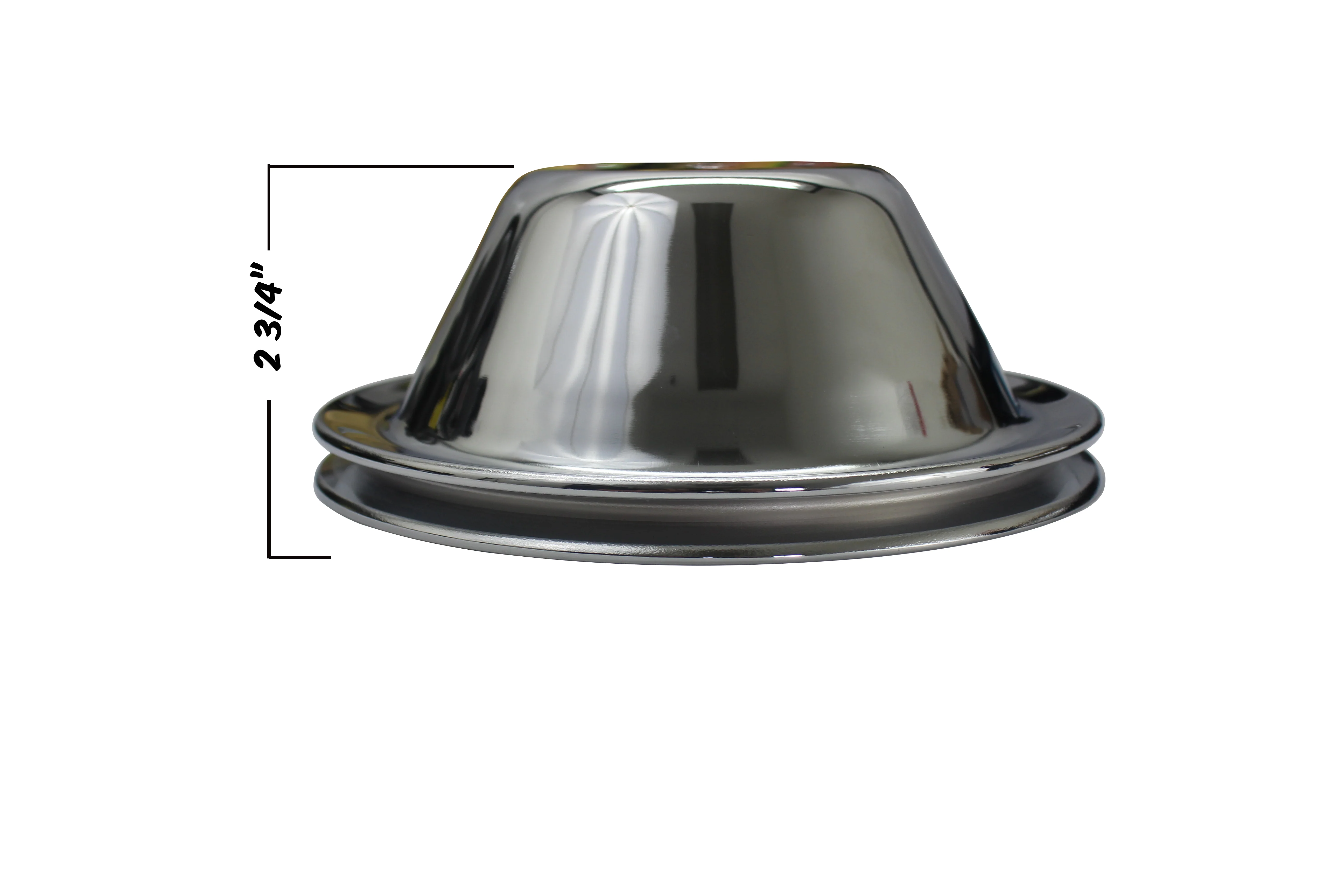 SMALL BLOCK CHEVY SHORT WATER PUMP PULLEY, CHROME SINGLE GROOVE - Image 3