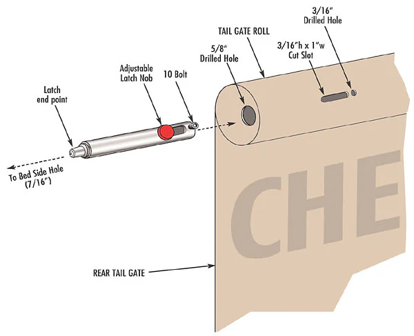 Stealth Tail Gate Latches, Hidden Type, 1947-87 Chevy, GMC Truck Stepside, Stainless Steel - Image 3