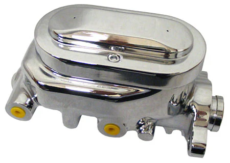 Street Rod, Hot Rod and Classic Truck Chromed Aluminum Master Cylinder with Custom Lid - Image 3