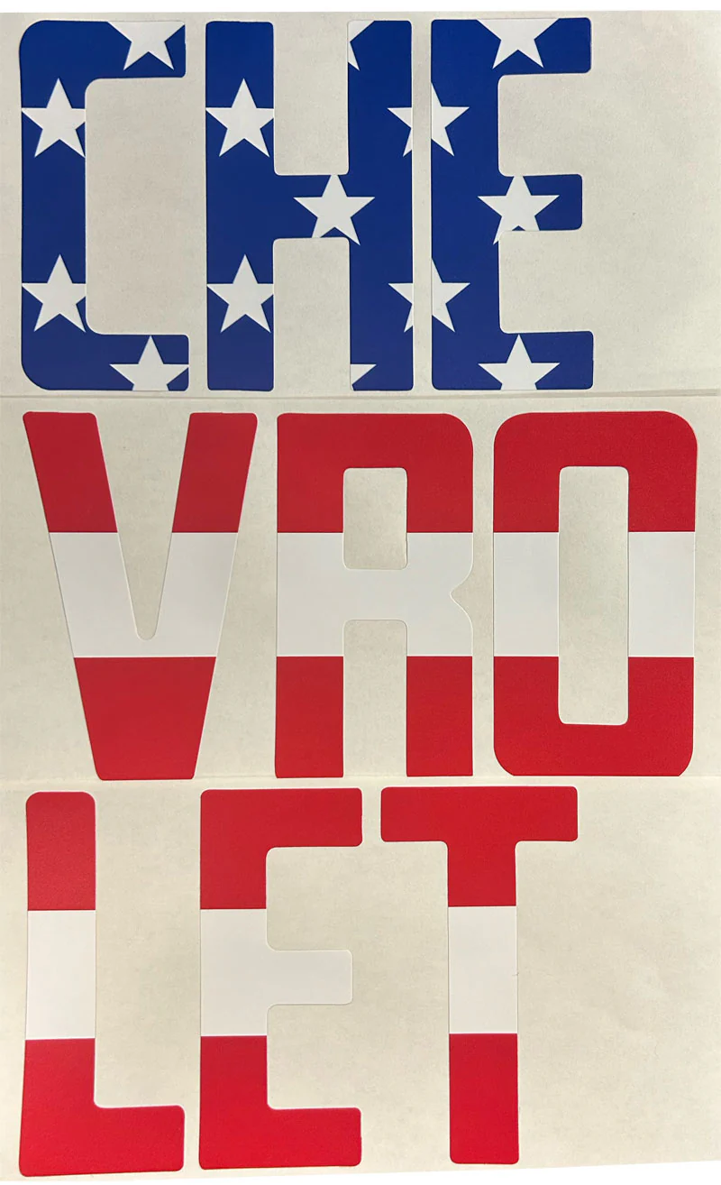 Tailgate Decals, 1967-72 Chevy C10 Fleetside - US FLag Design - Image 4