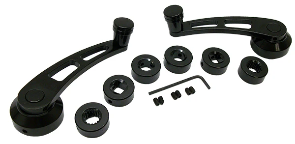 Window Handle Set, Black Anodized Billet Aluminum - Image 2